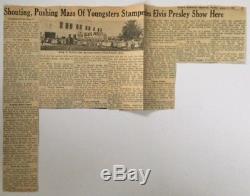 Elvis Tampa 1956 Concert Ticket Stub With Amazing Newspaper Article Rare