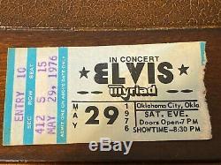 Elvis Ticket Stub May 29 1976 Oklahoma City, Oklahoma Very Good++ Concert