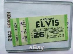 Elvis presley last concert Ticket Stub June 26 1977 Market Square Arena