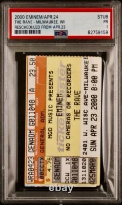 Eminem Anger Management Tour Concert Ticket Stub 4/24/2000 Milwaukee Pop 1 Psa