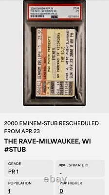 Eminem Anger Management Tour Concert Ticket Stub 4/24/2000 Milwaukee Pop 1 Psa