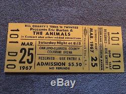 Eric Burdon The Animals Concert Ticket Stub Unused & Flyer 3-25-67 Oakland Ca