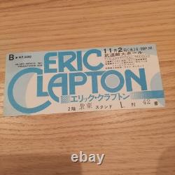 Eric Clapton 1974 Japan Concert Ticket Stub Nippon Budokan Live Vintage
