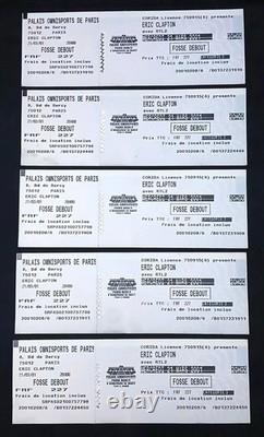 Eric Clapton Full Concert Tickets (5) 2001 Paris France LK