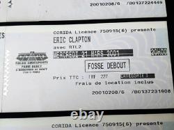Eric Clapton Full Concert Tickets (5) 2001 Paris France LK