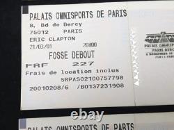 Eric Clapton Full Concert Tickets (5) 2001 Paris France LK