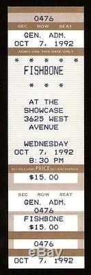 FISHBONE Unused Concert Ticket Stub 10-7-1992 The Showcase Texas