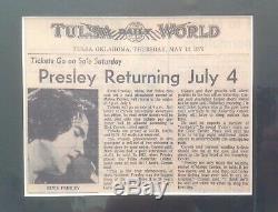 FOUR ORIGINAL 1976 ELVIS PRESLEY CONCERT TICKET STUBS TULSA, OK. With ARTICLE