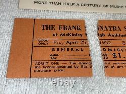 FRANK SINATRA 2 1952 CONCERT TICKET STUBS MCKINLEY HIGH SCHOOL Jazz Big Band