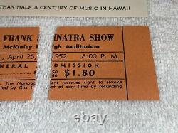 FRANK SINATRA 2 1952 CONCERT TICKET STUBS MCKINLEY HIGH SCHOOL Jazz Big Band