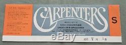 FREE ship! CARPENTERS Japan 1974 tour book + CONCERT TICKET STUB Karen Carpenter