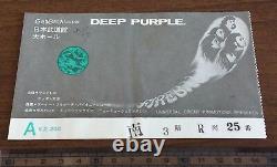 FREE ship! Deep Purple JAPAN original 1972 concert ticket stub (NOT tour book)