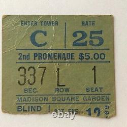 FRIDAY JULY 12, 1969BLIND FAITHCONCERT TICKET STUB withFREEMADISON SQ GARDEN NY