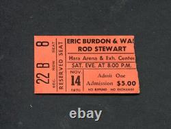 Faces Rod Stewart, Eric Burdon War 1970 Concert Ticket Stub Dayton OH First Step