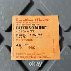 Faith No More Royal Court Theatre Liverpool UK Concert Ticket Stub Vintage 1988