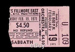 Fillmore Concert Live Rock Show Program Ticket Stub Black Sabbath J Geils Faces