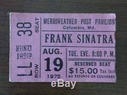 Frank Sinatra Concert Ticket Stub, August 19th 1975 Merriweather Post, Md