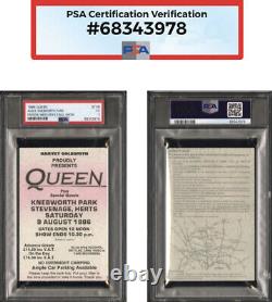Freddie Mecury Final Performance Concert Ticket Stub 1986 Queen 8/9/86 Psa 3 Vg