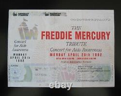 Freddie Mercury Tribute Concert Ticket + Left Stub 1992 Wembley Stadium Queen