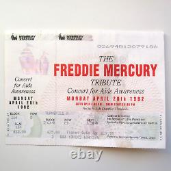 Freddie Mercury'UNUSED' 1992 Tribute Concert Ticket + Stub Wembley (Queen) VG