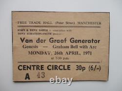 GENESIS Van der Graaf Generator 1971 Concert Ticket Stub Manchester UK 26.4.71