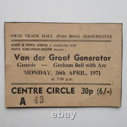 GENESIS Van der Graaf Generator 1971 Concert Ticket Stub Manchester UK 26.4.71