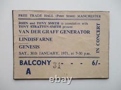 GENESIS Van der Graaf Generator 1971 Concert Ticket Stub Manchester UK 30.1.71