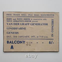 GENESIS Van der Graaf Generator 1971 Concert Ticket Stub Manchester UK 30.1.71