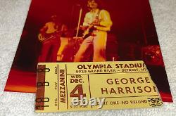 GEORGE HARRISON 1974 CONCERT TICKET STUB OLYMPIA STADIUM The Beatles Ephemera ye