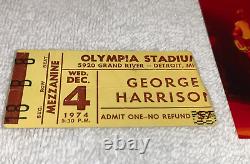 GEORGE HARRISON 1974 CONCERT TICKET STUB OLYMPIA STADIUM The Beatles Ephemera ye