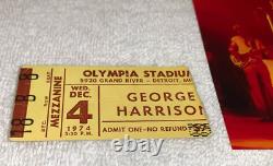 GEORGE HARRISON 1974 CONCERT TICKET STUB OLYMPIA STADIUM The Beatles Ephemera ye