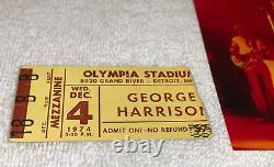 GEORGE HARRISON 1974 CONCERT TICKET STUB OLYMPIA STADIUM The Beatles Ephemera ye