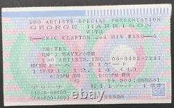 GEORGE HARRISON & ERIC CLAPTON Concert Ticket Stub TOKYO JAPAN 12/14/91 BEATLES
