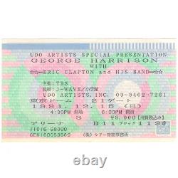 GEORGE HARRISON & ERIC CLAPTON Concert Ticket Stub TOKYO JAPAN 12/15/91 BEATLES