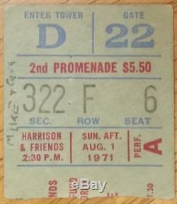 GEORGE HARRISON-The Beatles-1971 RARE Concert Ticket Stub (MSG-Bangladesh)