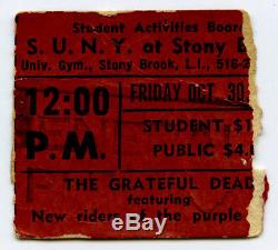 GRATEFUL DEAD 1970 Concert Ticket Stub Stony Brook New York Late Show #1