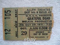 GRATEFUL DEAD 1971 Original CONCERT TICKET STUB Cleveland