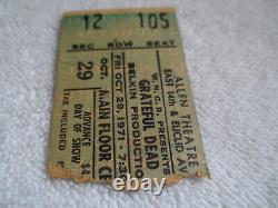 GRATEFUL DEAD 1971 Original CONCERT TICKET STUB Cleveland