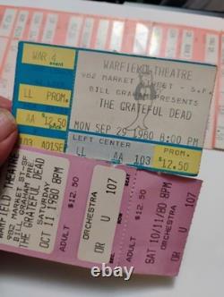 GRATEFUL DEAD JERRY GARCIA BAND 10 CONCERT TICKET STUB LOT 1979 -81 SF Berkeley