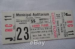 GRATEFUL DEAD Original CONCERT Ticket STUB San Antonio, TX