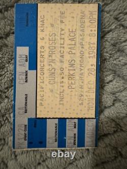 GUNS N ROSES 1987 Perkins Palace Pasadena CA 12-28-87 Concert Ticket Stub RARE
