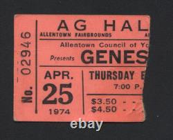 Genesis Concert Ticket Stub Apr 25 1974 Ag Hall Allentown Pa Peter Gabriel
