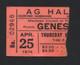 Genesis Concert Ticket Stub Apr 25 1974 Ag Hall Allentown Pa Peter Gabriel