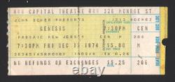 Genesis Concert Ticket Stub Dec 13 1974 Capital Theatre Passaic Nj Lamb Lies Dow