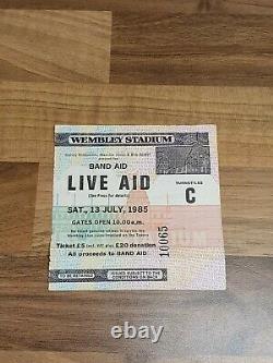 Genuine Rare Live Aid Ticket Stub From1985 Concert at Wembley with Queen, U2