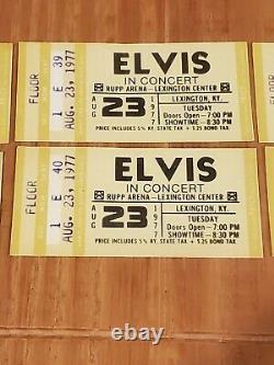 Genuine Vintage Elvis Presley Concert Ticket Stub Lot (6) Lexington, KY Aug. 23