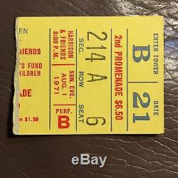 George Harrison 1971 Concert Bangladesh Ticket Stub MADISON SQUARE GARDEN, Beatle