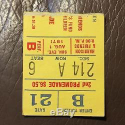 George Harrison 1971 Concert Bangladesh Ticket Stub MADISON SQUARE GARDEN, Beatle