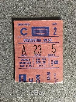George Harrison Original 1974 Concert Ticket Stub-msg, Ny City