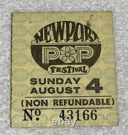 Grateful Dead 1968 Newport Pop Festival Original Concert Ticket Stub Costa Rock